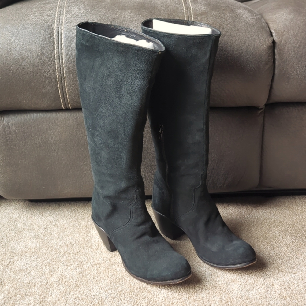 Lucchese Kemosabe Black Suede Boots